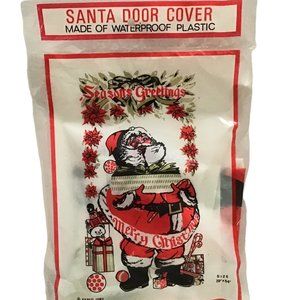 Vintage Christmas Santa Door Cover Plastic Wall Poster JSNY #6430 29inx54in